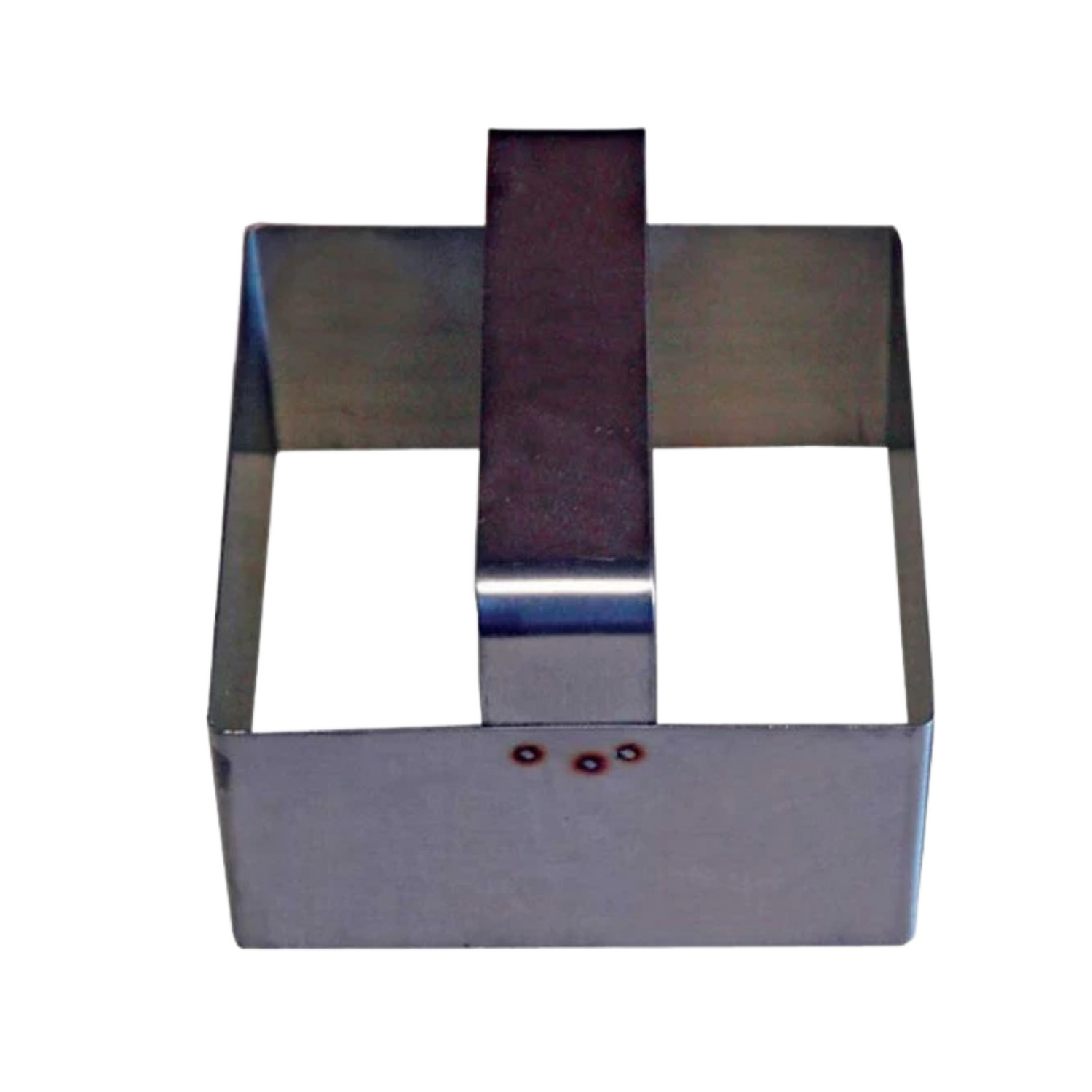 Metallic honeycomb cutter on a white background