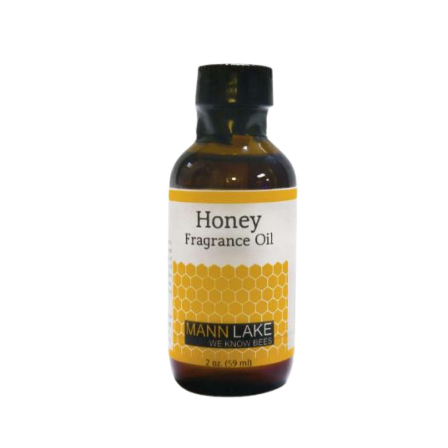 Bottle of Mann Lake Honey Fragrance Oil on a white background