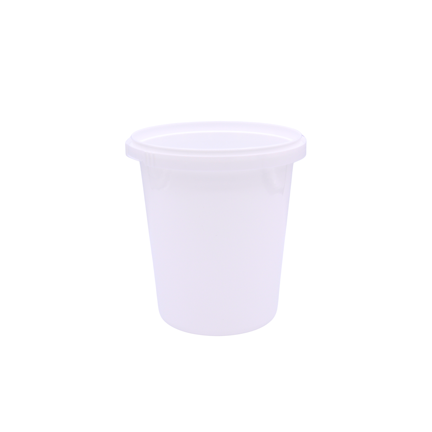 Large white plastic container on a white background