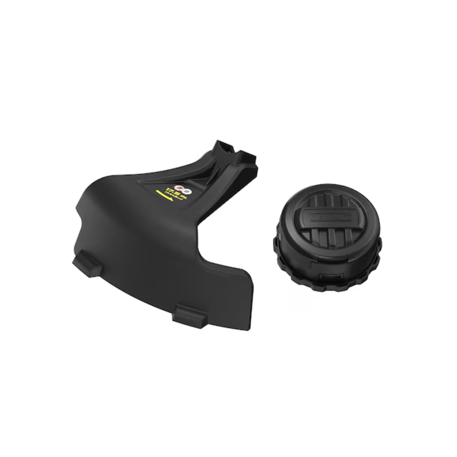 Two black components on a white background