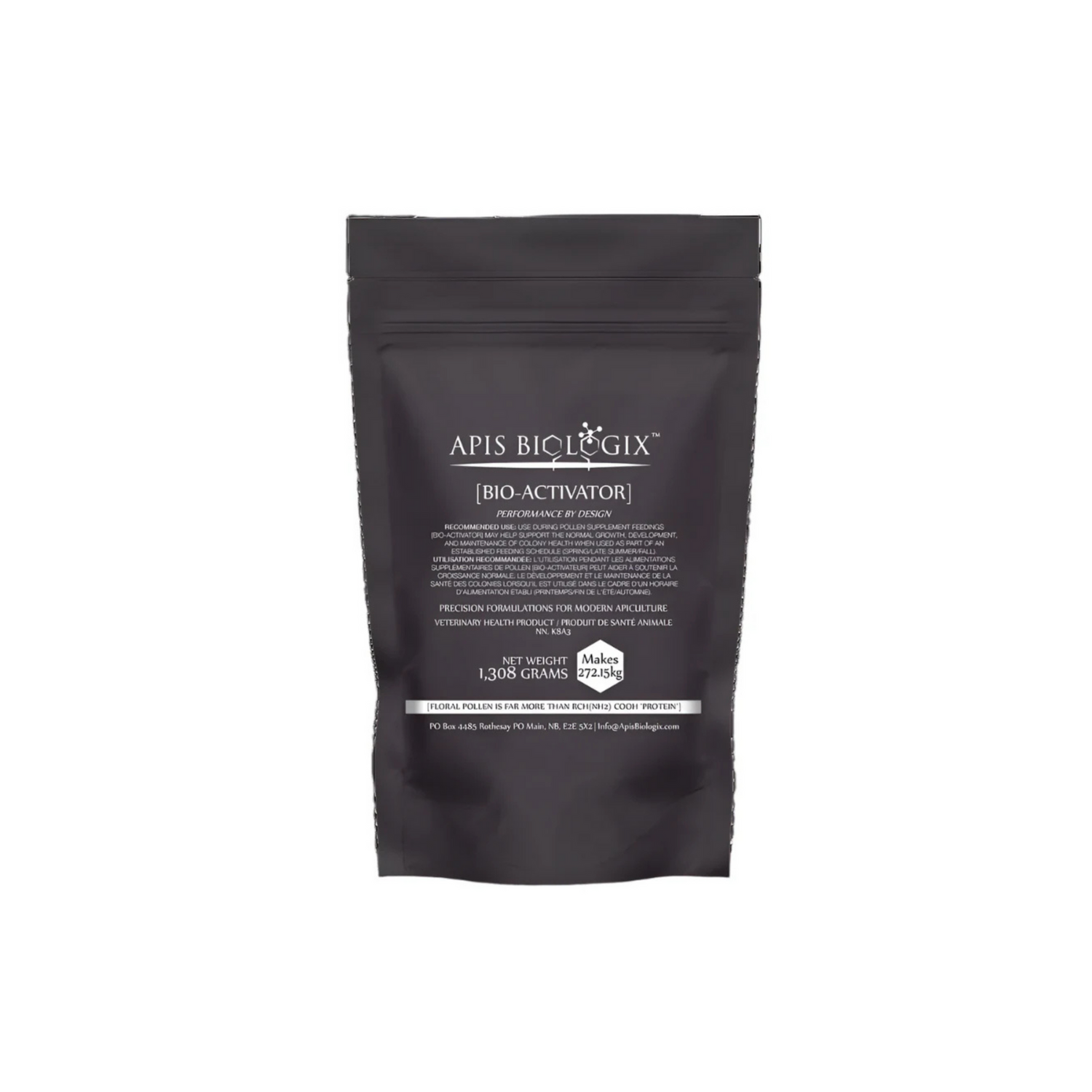 A 1308-gram bag of Apis-Biologix Bio-Activator for honeybees.