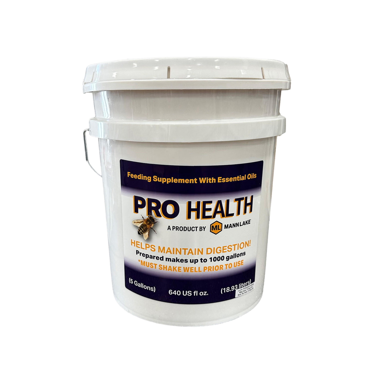 5 gallons (18.93 litres) of Pro-Health Feeding Supplement bottle on a white background