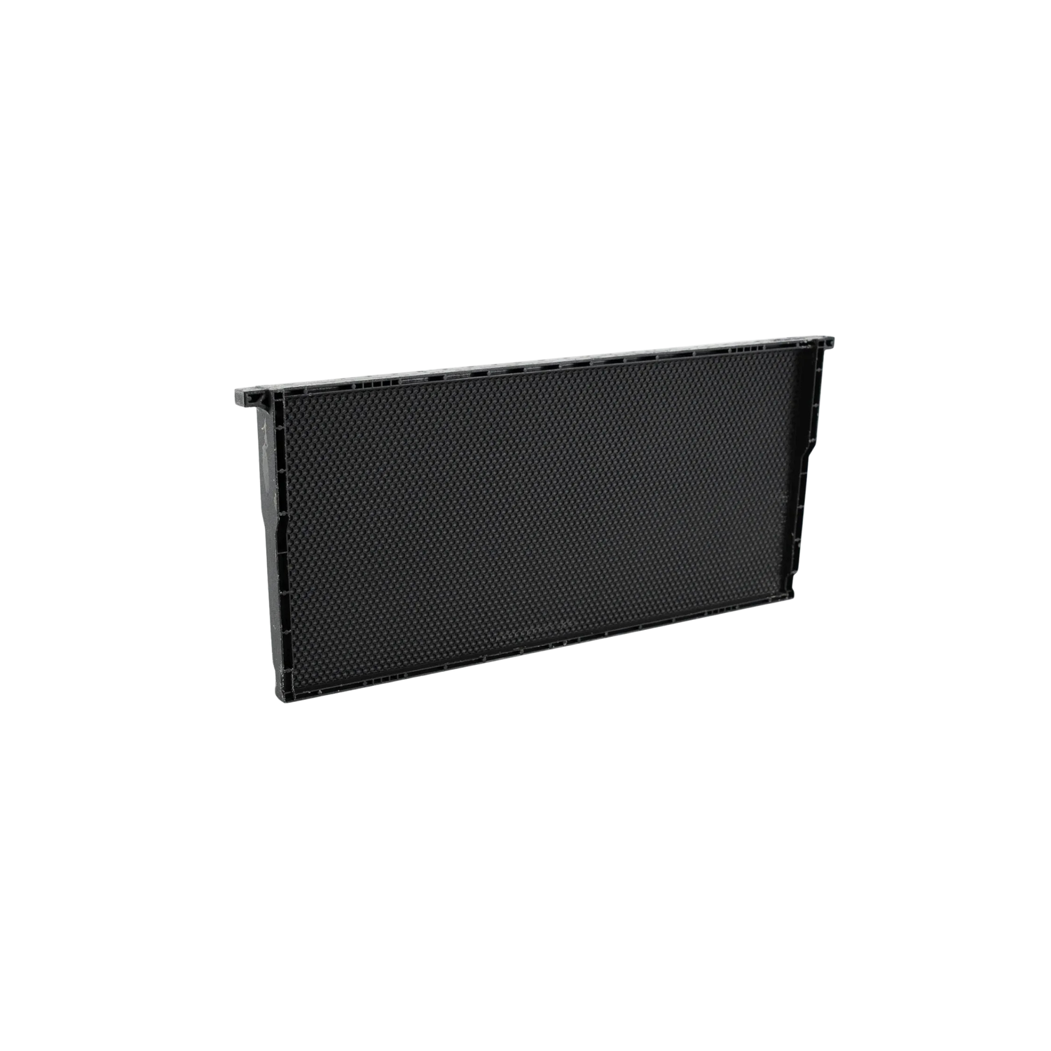 A black plastic frame and foundation on a white background
