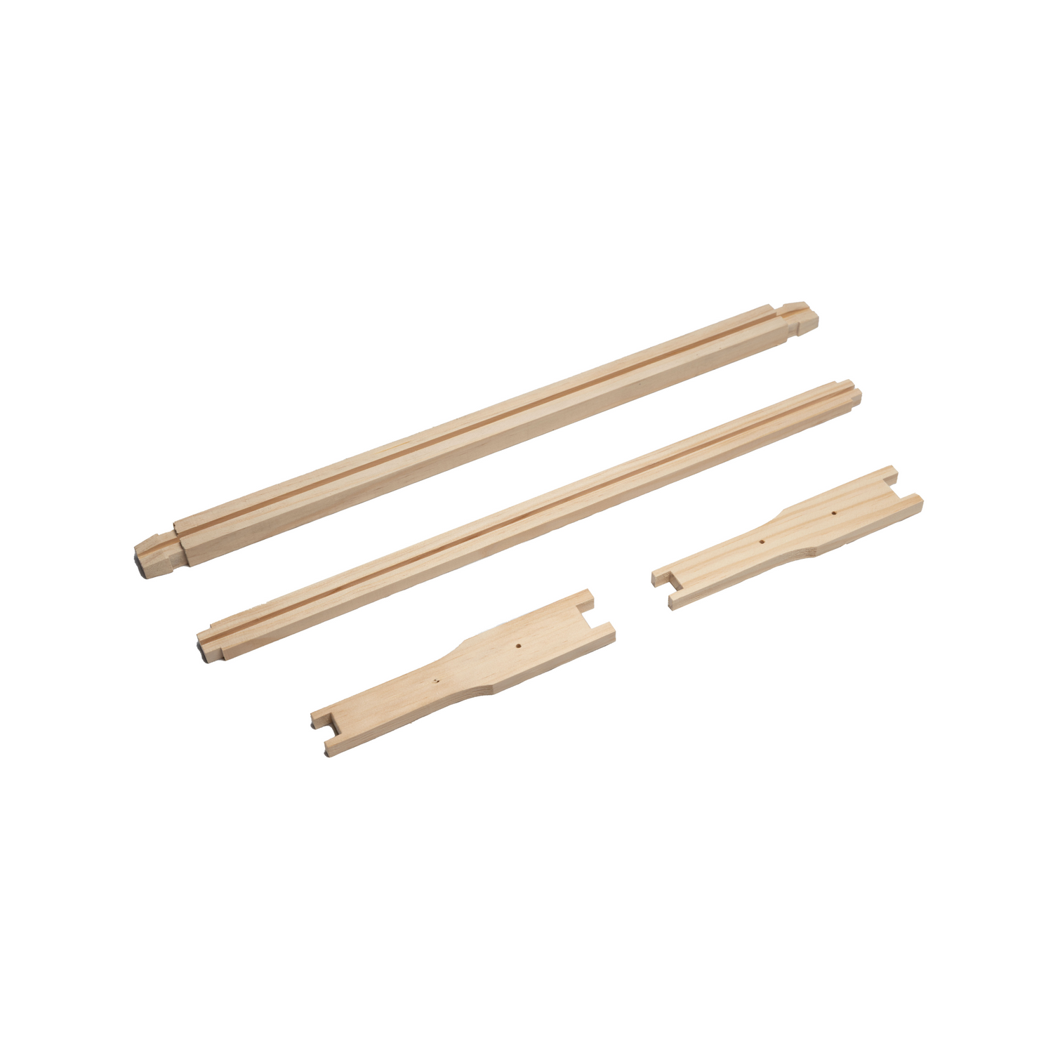 The components of the Alliance 6 1/4-inch non-assembled wooden frame on a white background.