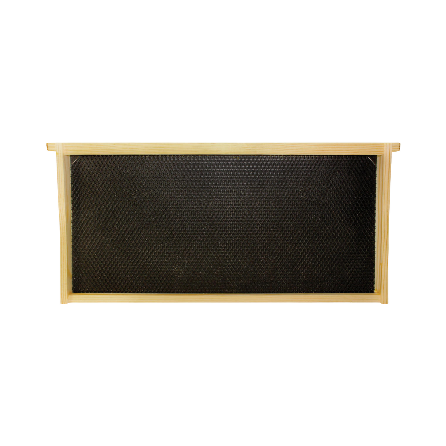 Assembled black foundation with wooden frame on a white background