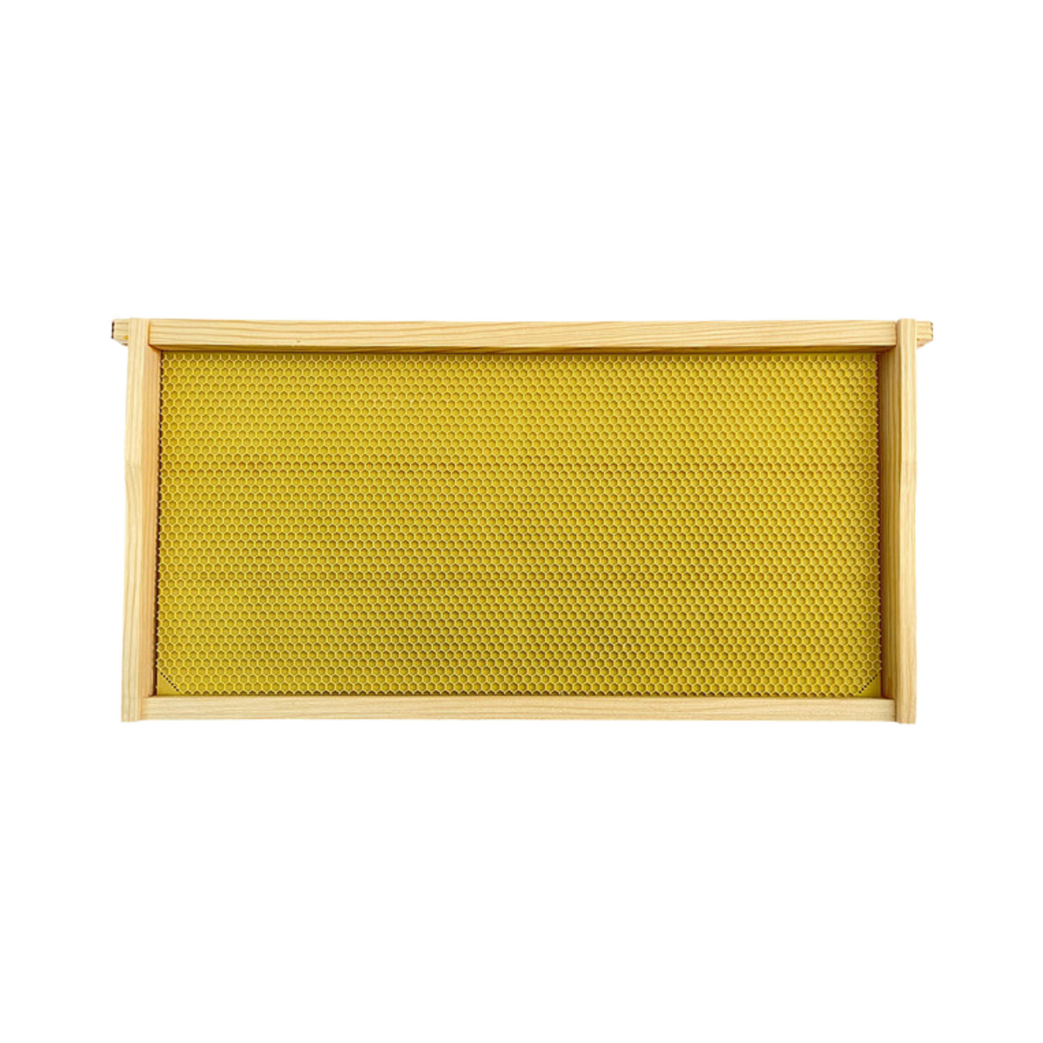 Assembled yellow foundation with wooden frame on a white background