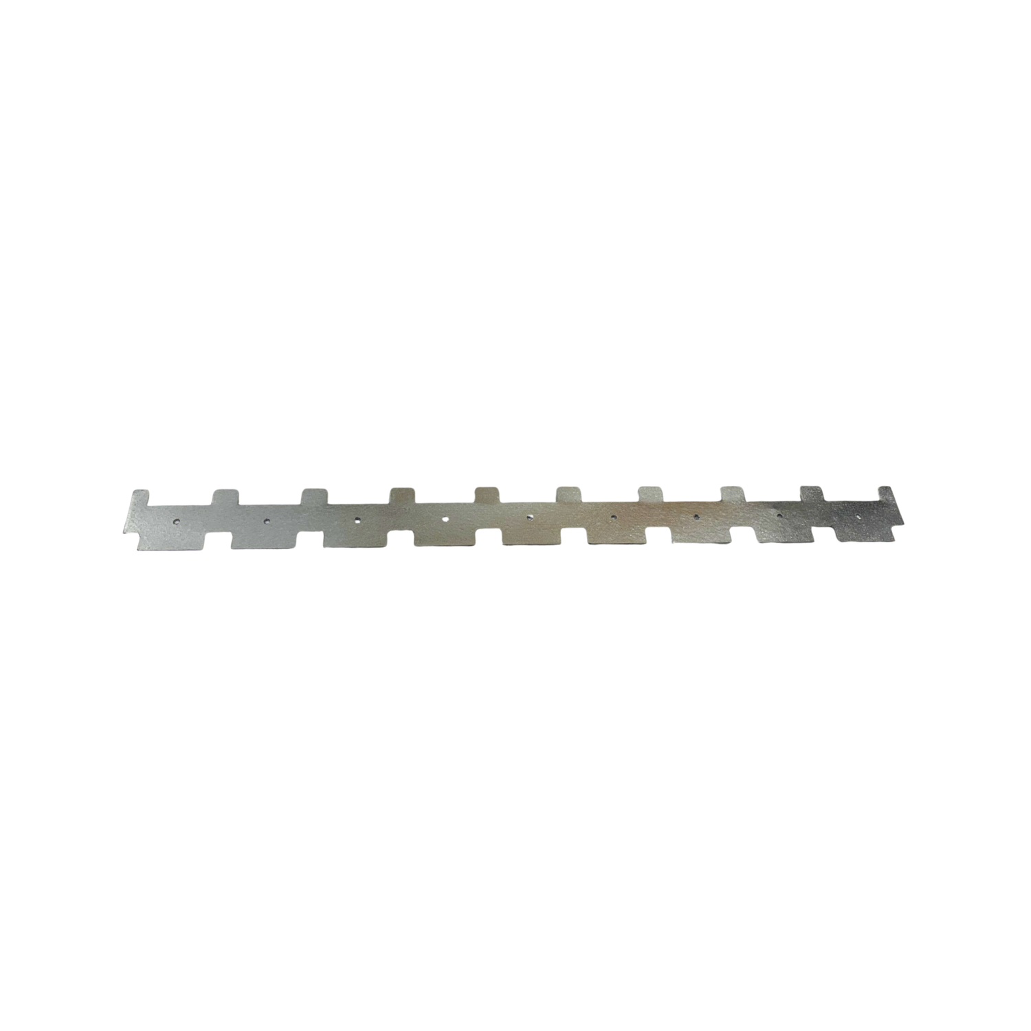A metal nine-frame spacer rest on a white background