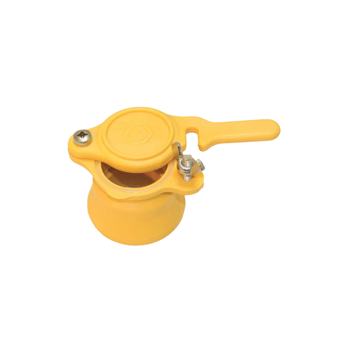 A yellow honey gate on a white background