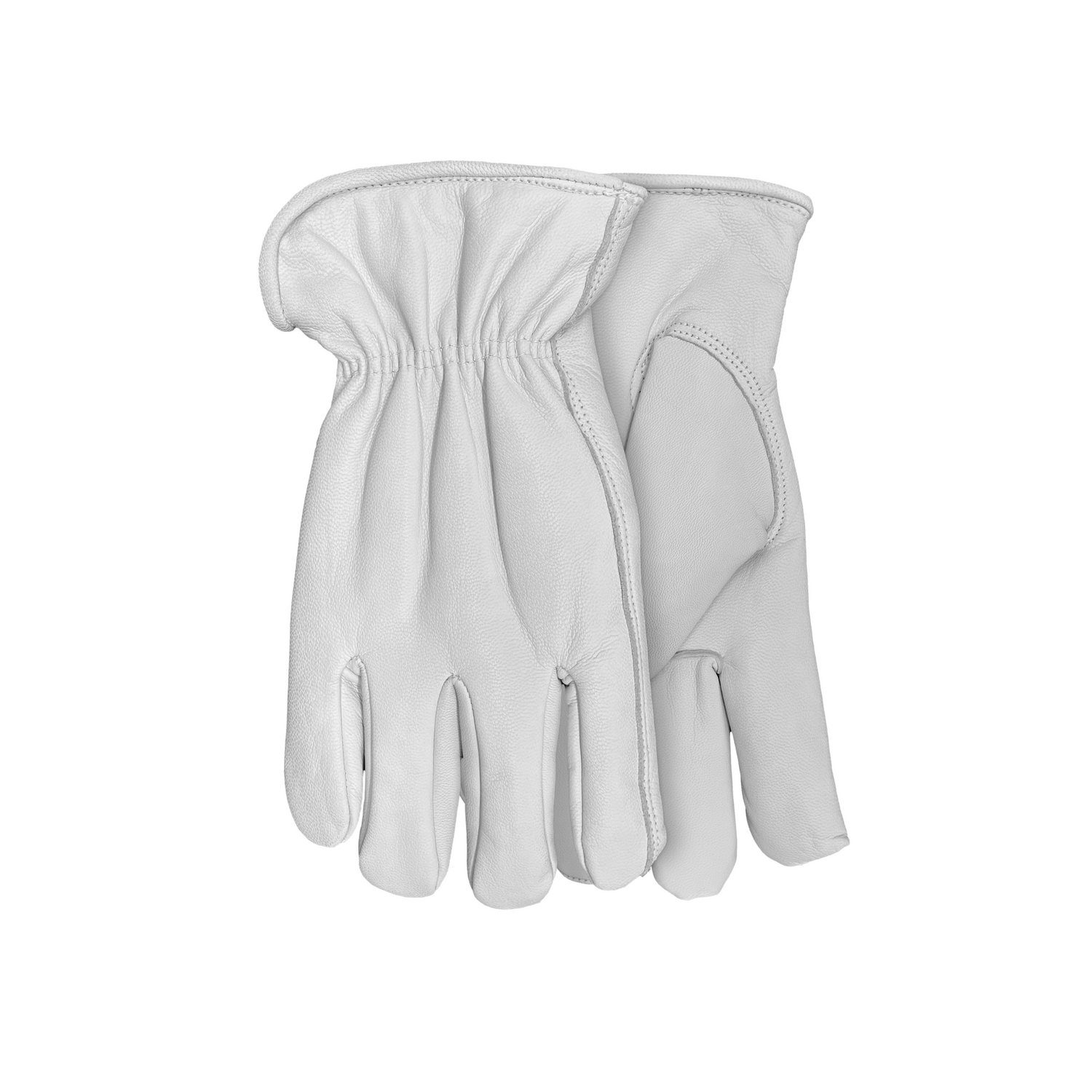 White leather gloves on a white background