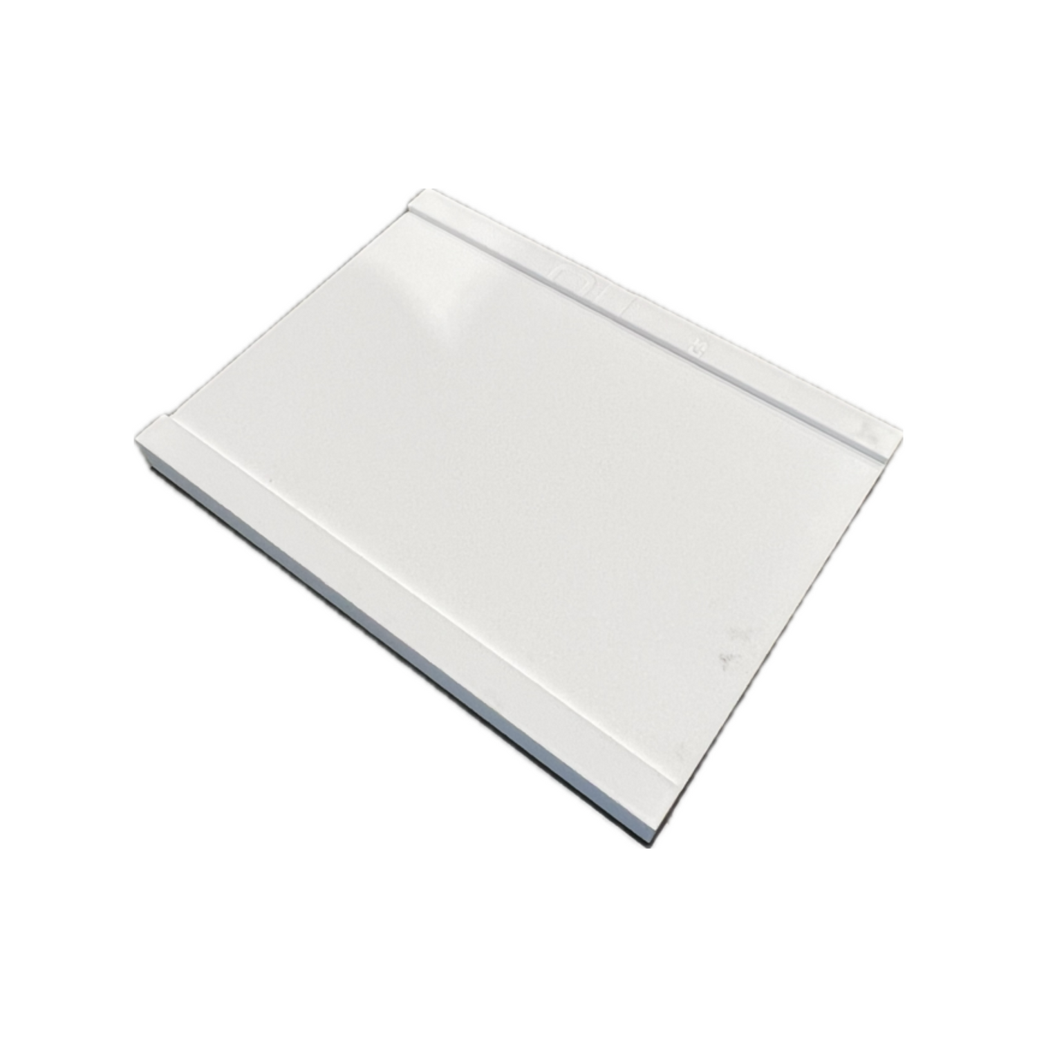 A BVR bottom board with a built-in landing area for bees on a white background