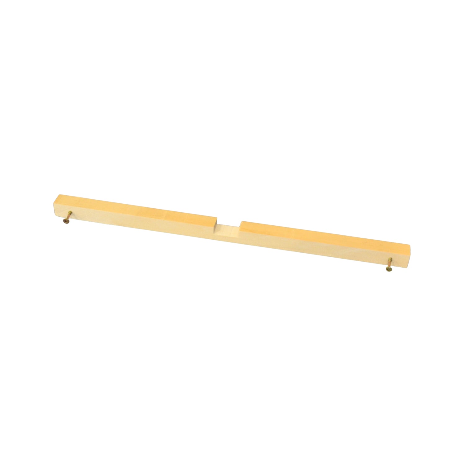 A wooden entrancer reducer with two screws on a white background