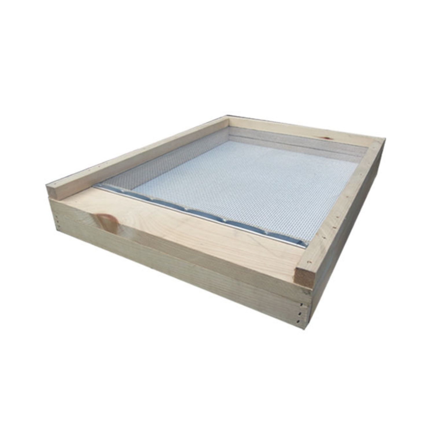 wooden board with screen on white background