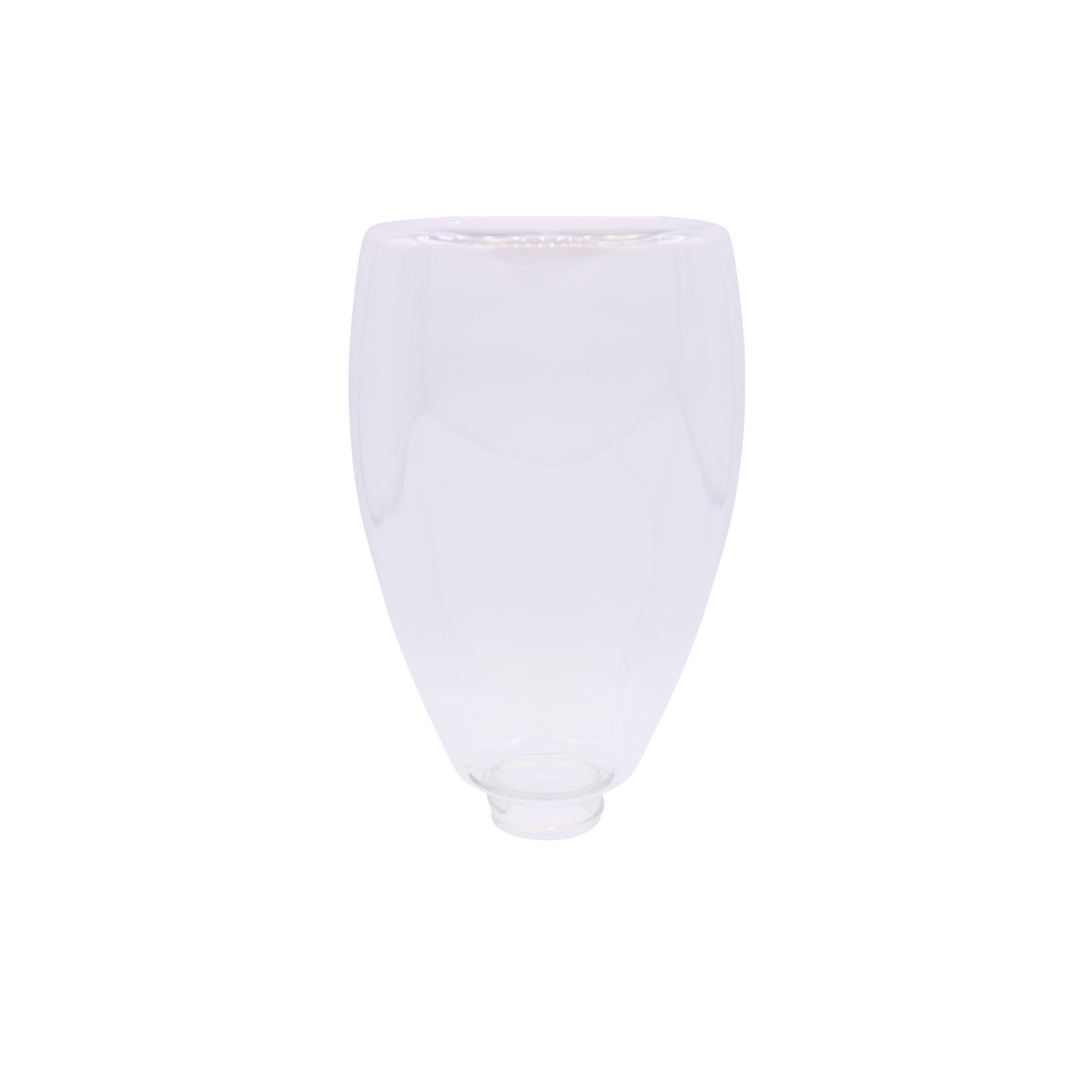 1-kilogram clear plastic oval squeeze bottle on a white background