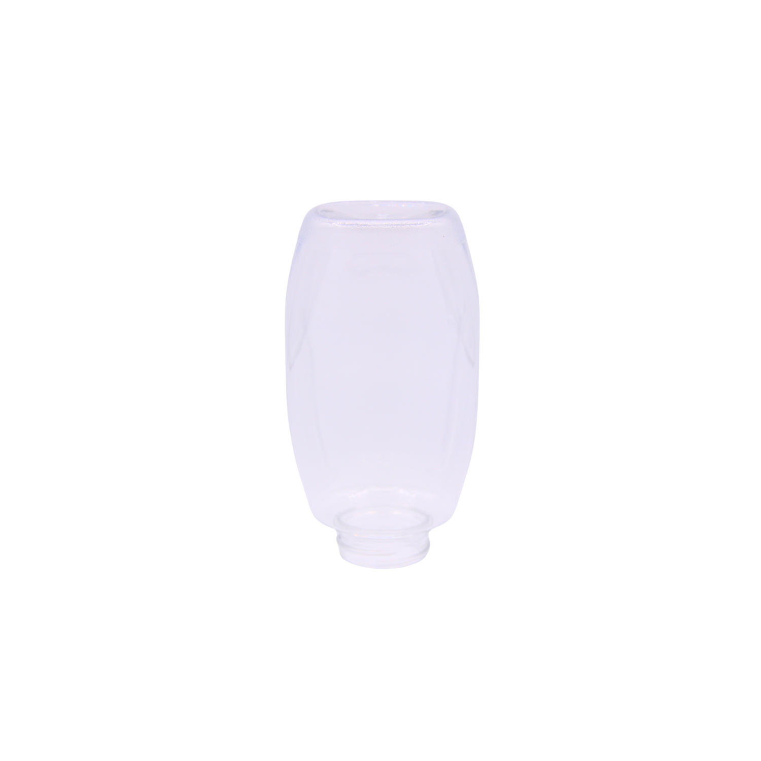 500-gram clear plastic oval squeeze bottle on a white background