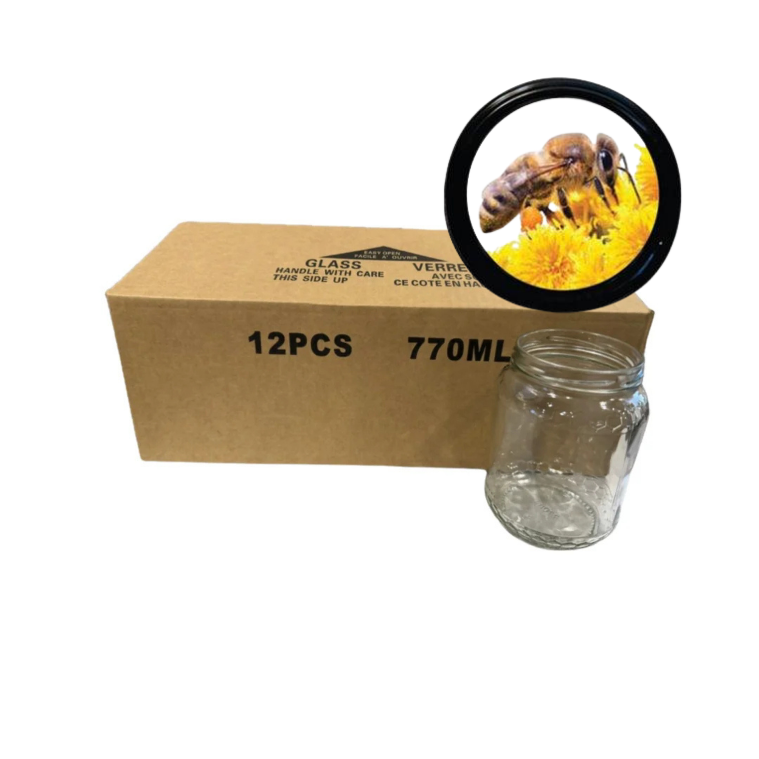 770ml DG Jars with Yellow Bee Lids Bundle