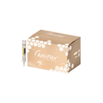 A tube of Amiflex next to a cardboard box with Amiflex branding on a white background