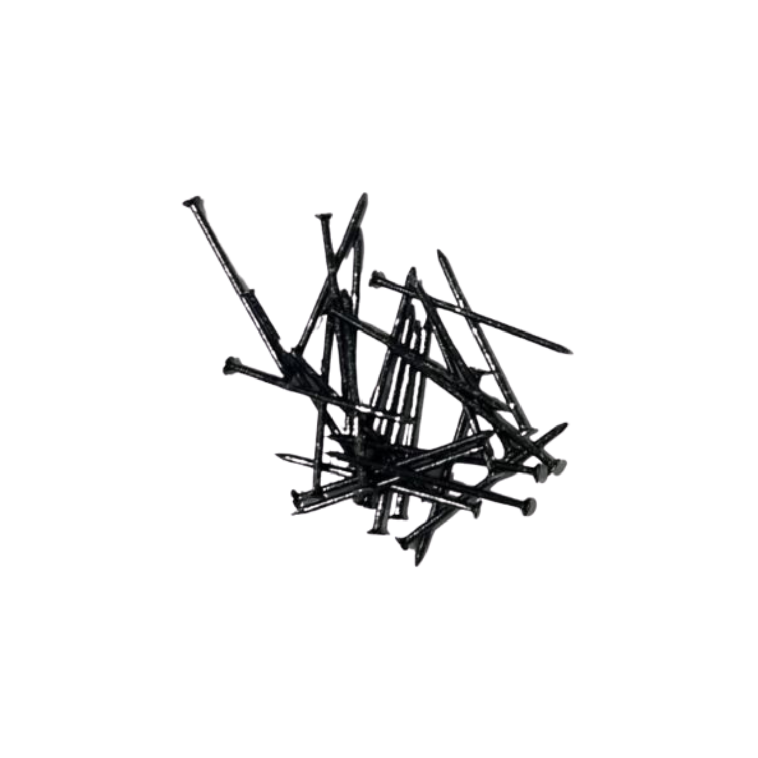 A pile of black coated flathead nails