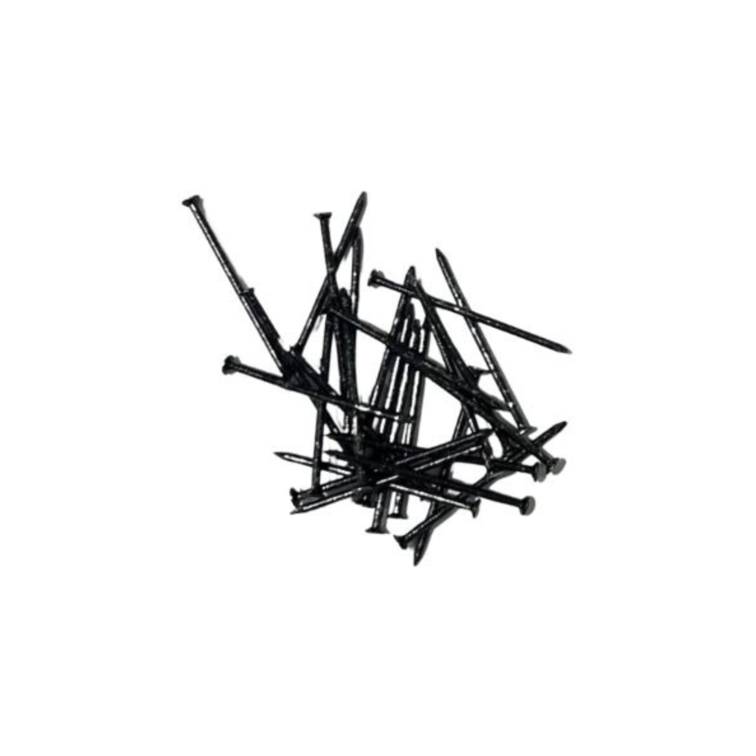 A pile of black coated flathead nails