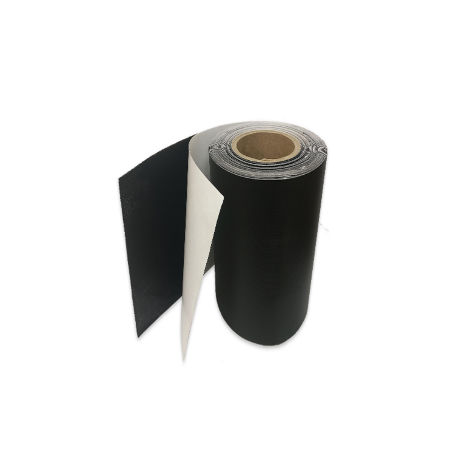 A roll of black repair tape designed for winter wraps on a white background