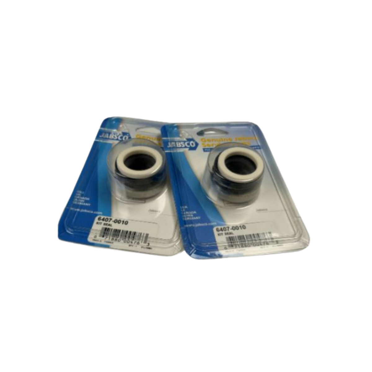 Two packages of bearings with a blue and white label on a white background
