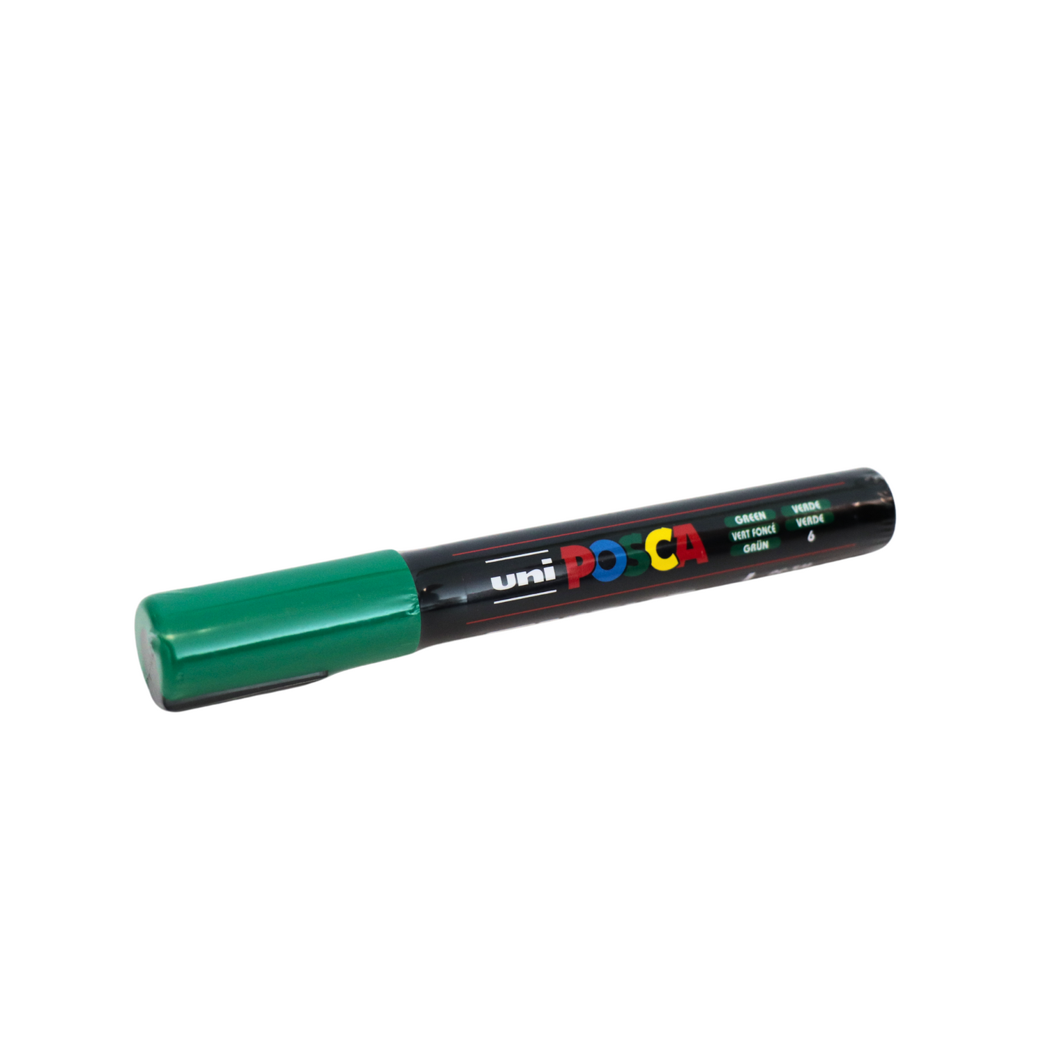 A green queen marking pen used for easy identification and tracking of the queen, on a white background