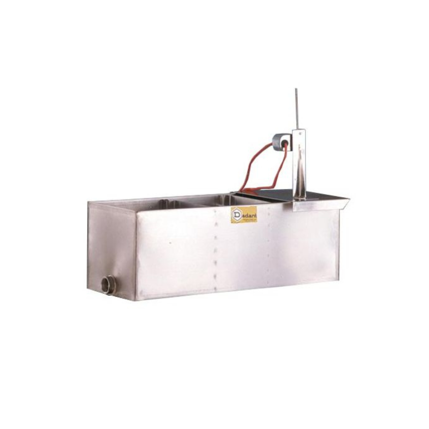 Stainless steel sump and electrical cord, branded Dadant, shown on a white background.