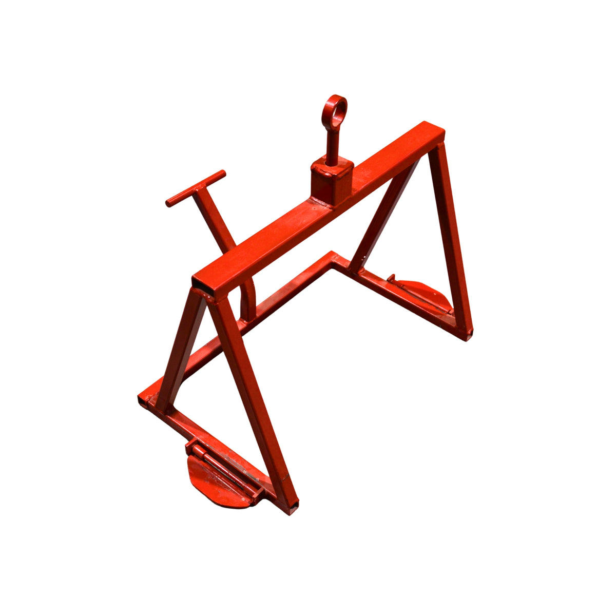 A red metal super lifter on a white background