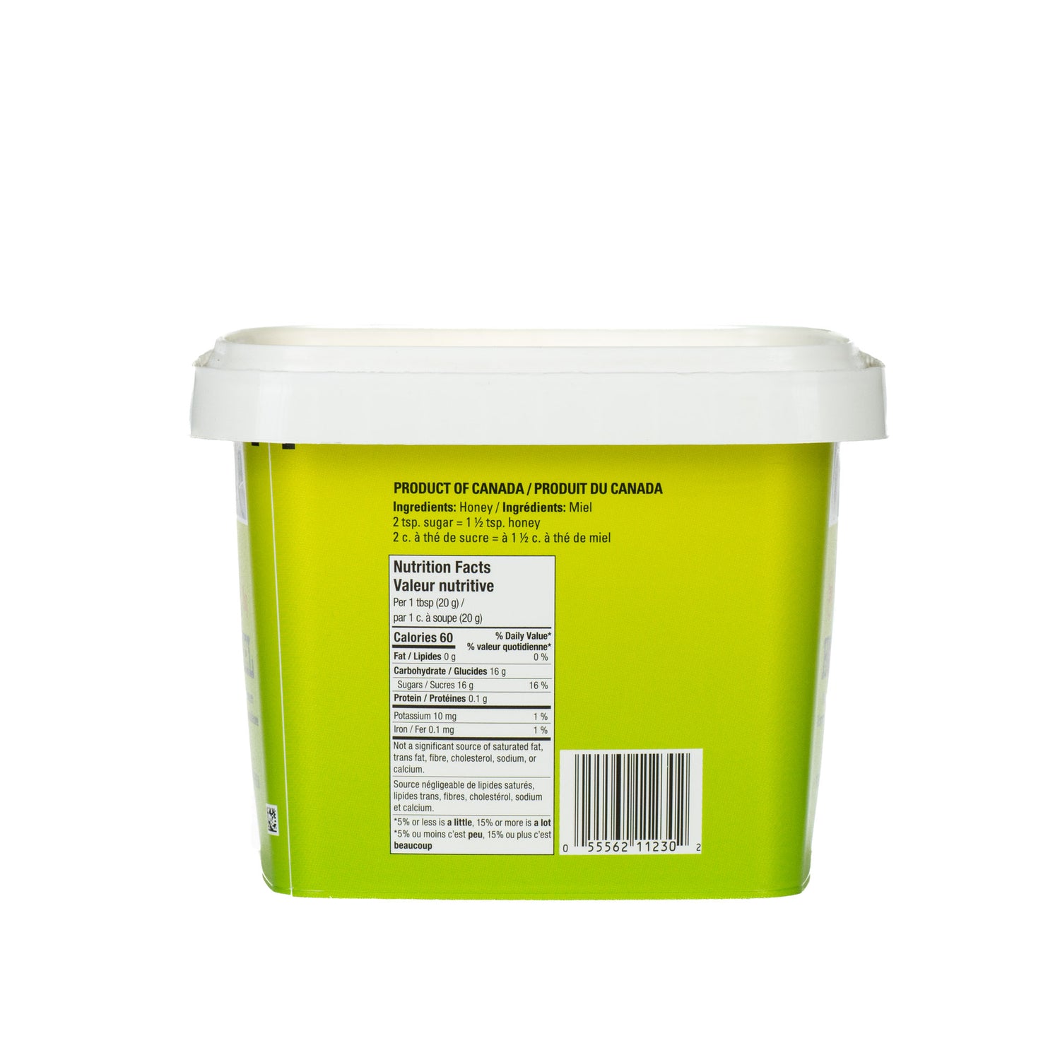 2-kilogram. plastic tub of BeeMaid creamed honey with a green label, displaying the brand name on a white background