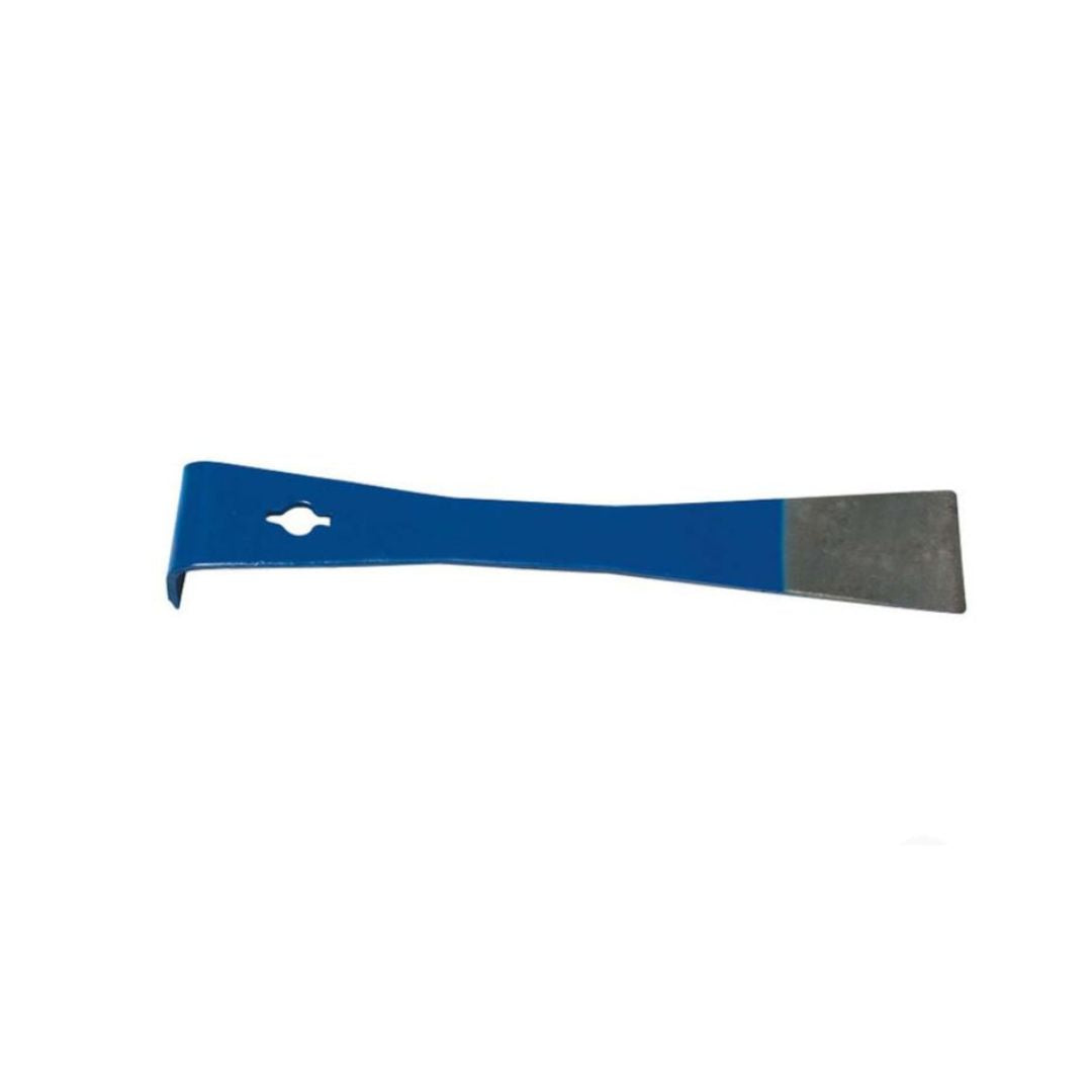 A 9 1/2 inch heavy duty hive tool with a flat end and a curved end, primarily blue in color with a metallic edge.