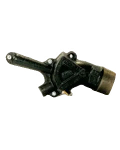 Black metal pump on a white background