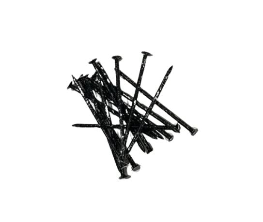 A pile of black coated flathead nails