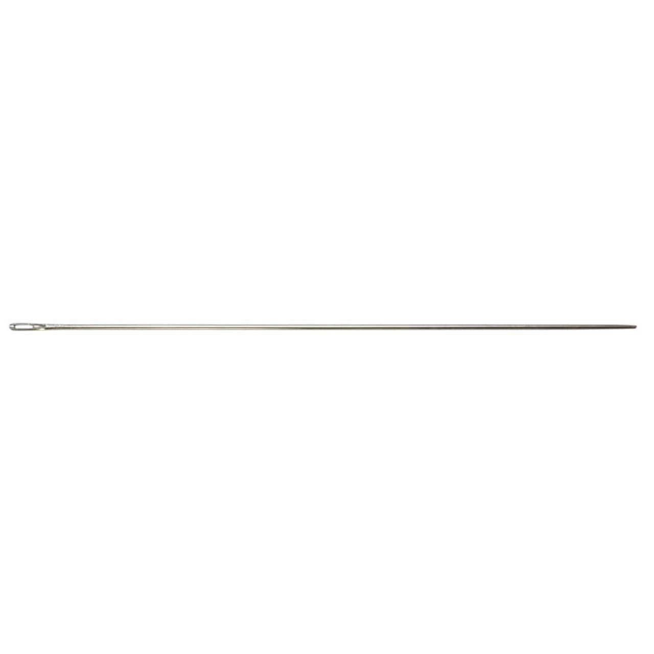 A long, metallic wicking needle used for candle making, displayed against a white background.