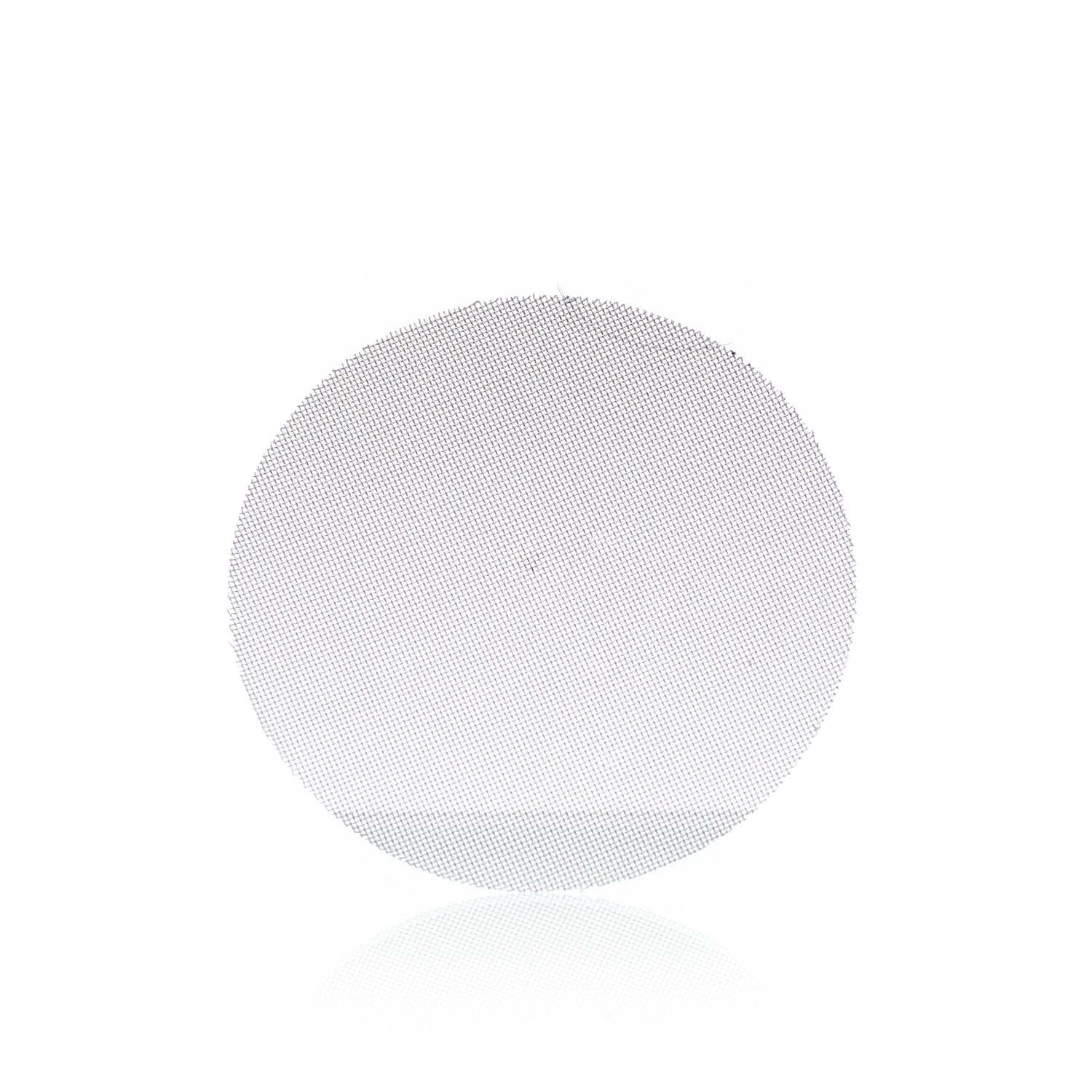 A silver stainless steel mesh disc designed for use with bee feeder lids.