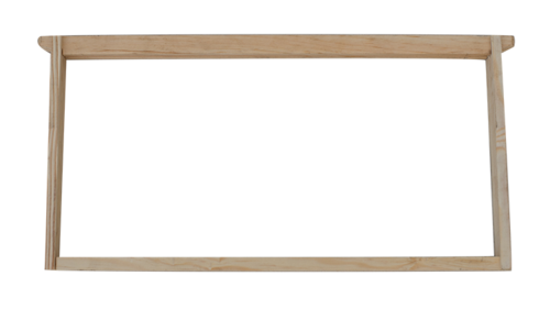 Assembled view of the wooden frames for beekeeping.