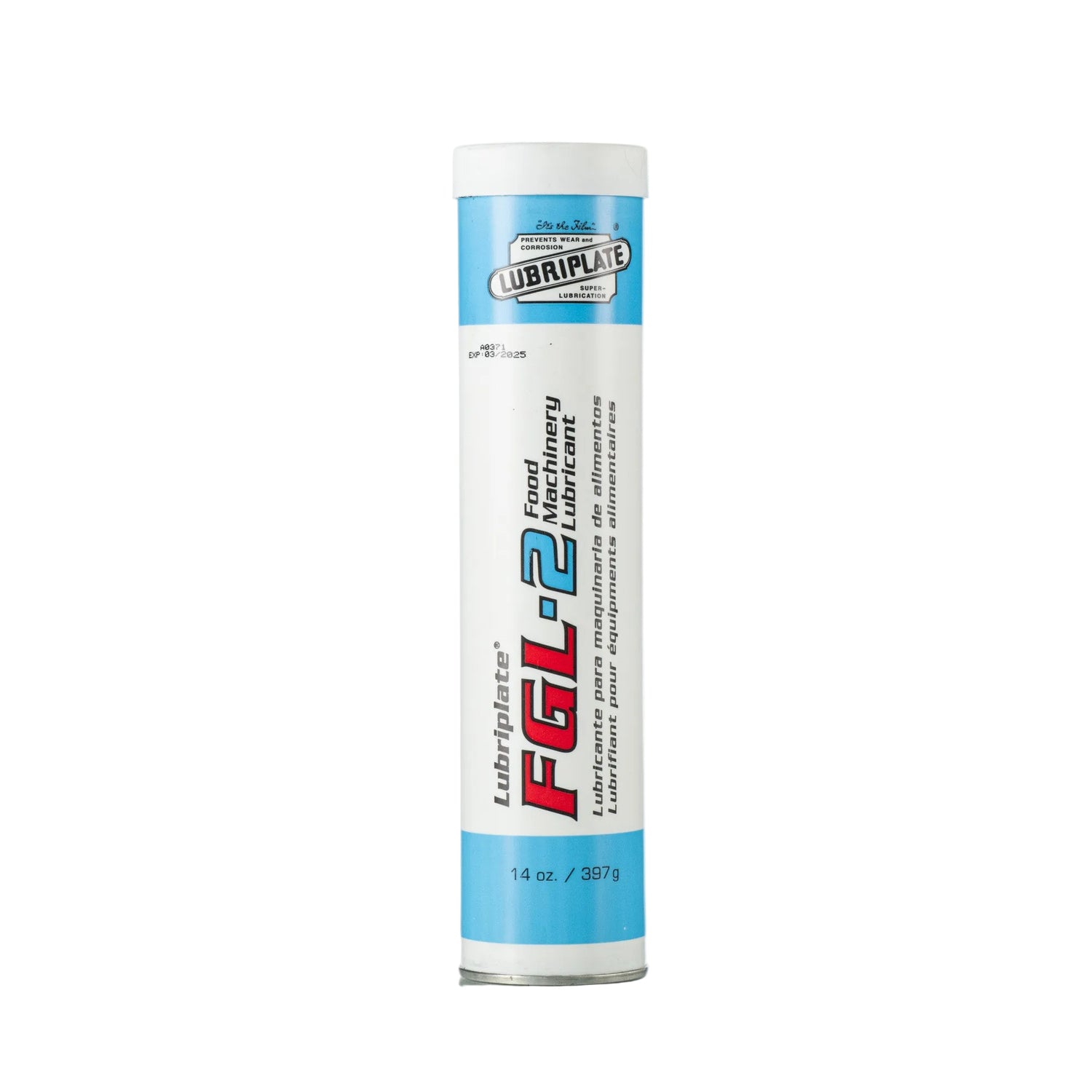 A tube of Lubriplate Food-Grade Machine Lubricant, with blue and white packaging.