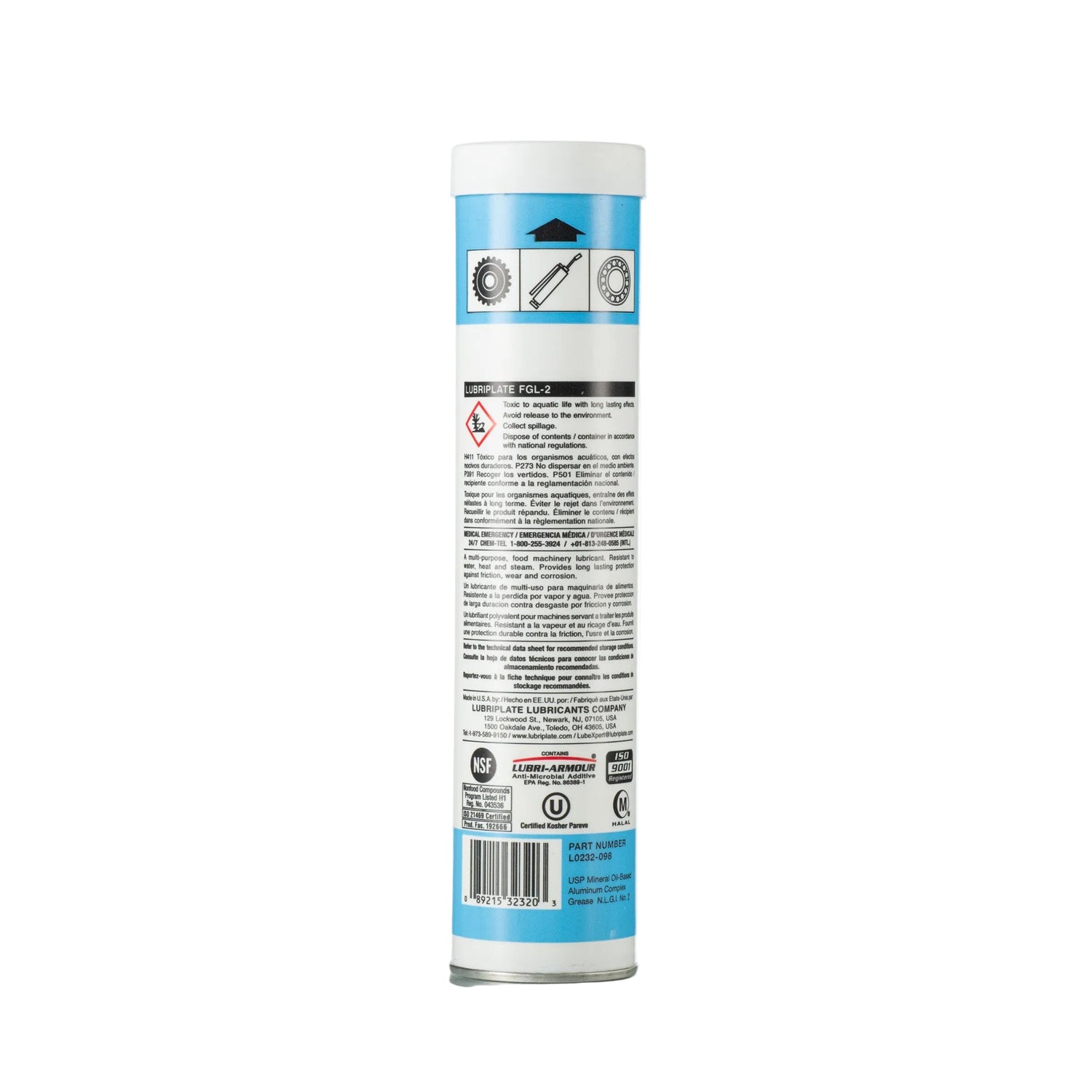 A tube of Lubriplate Food-Grade Machine Lubricant, with blue and white packaging.