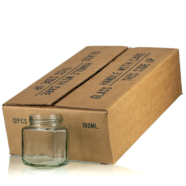190 ml Oval Hex Jars (Case of 12)