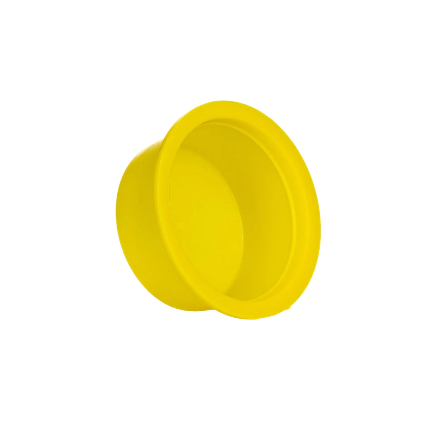 A single yellow plastic plug designed for use in beekeeping.