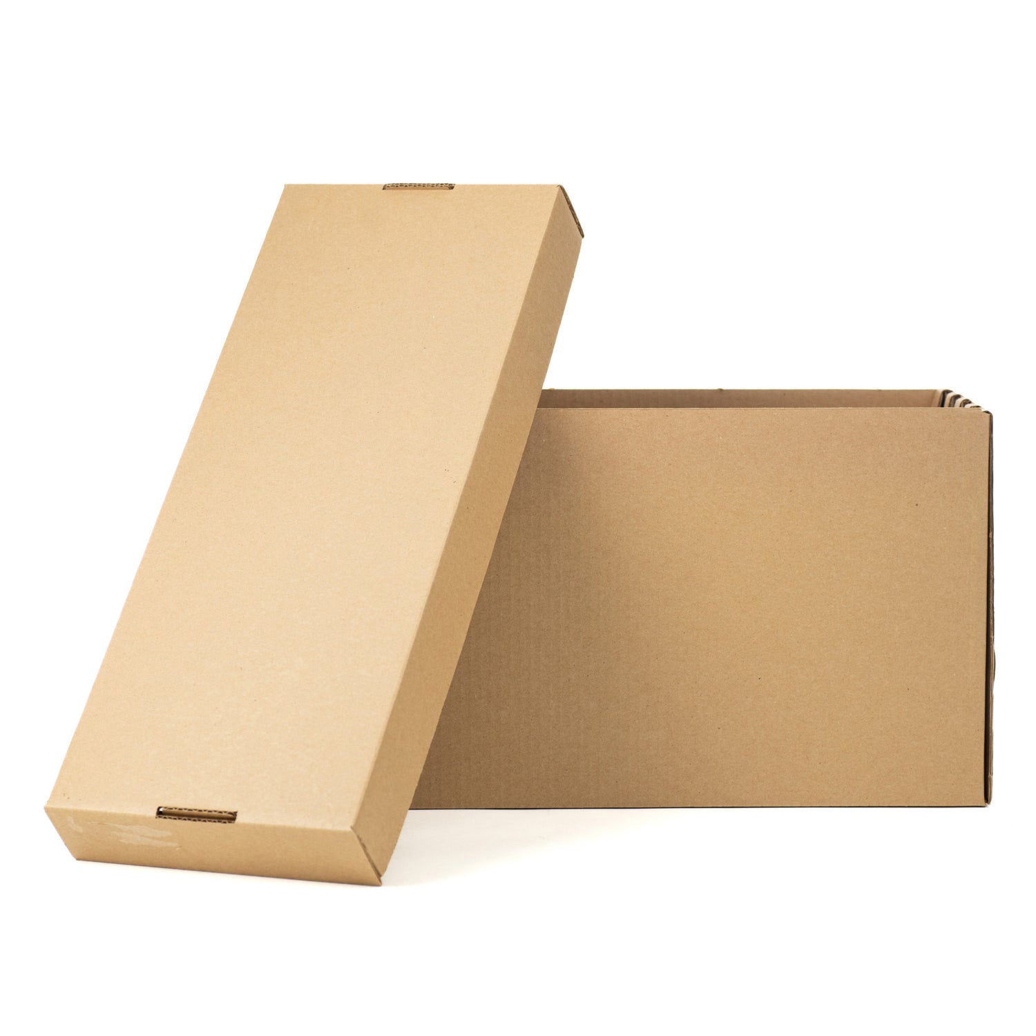 A brown corrugated cardboard nuc box with a lid and entrance slot, designed for beekeeping.