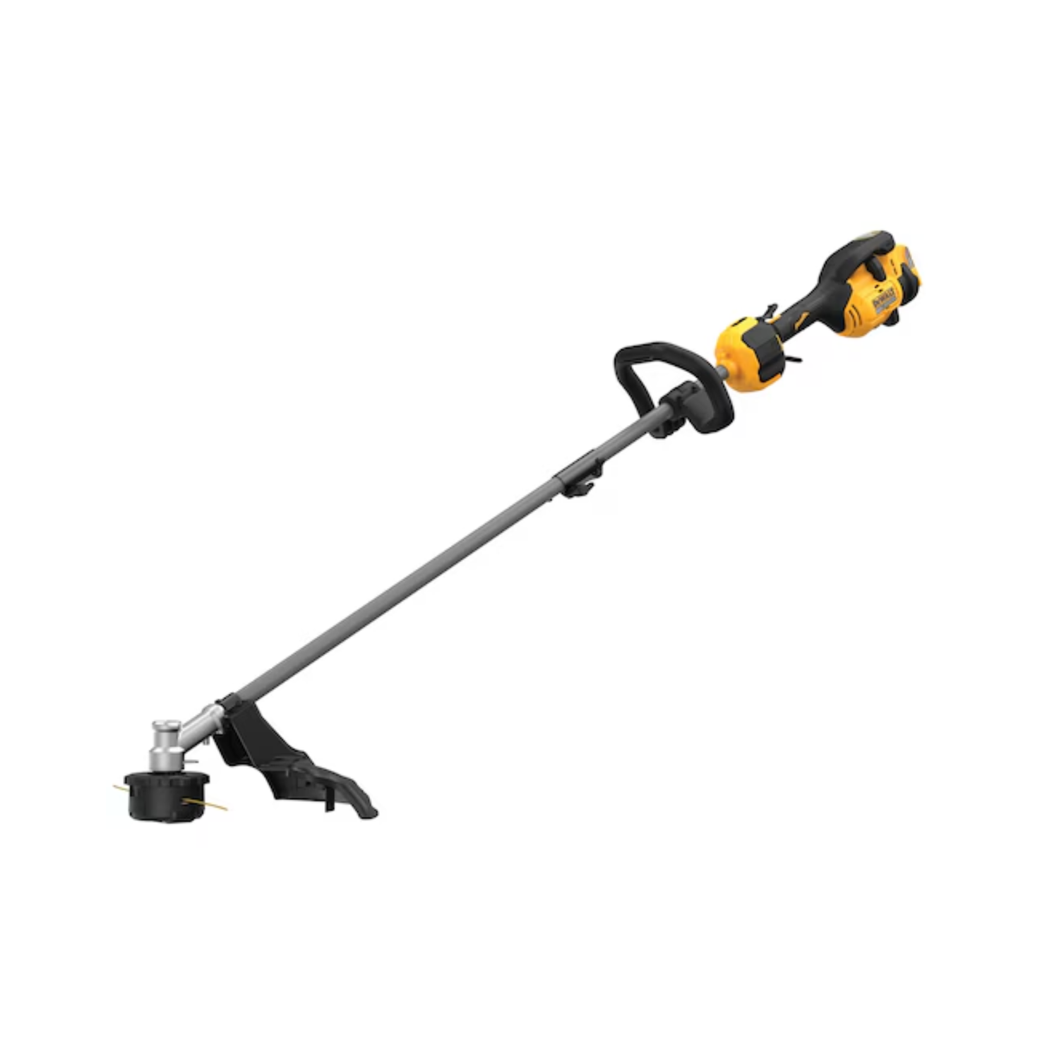 A DEWALT black and yellow string trimmer on a white background