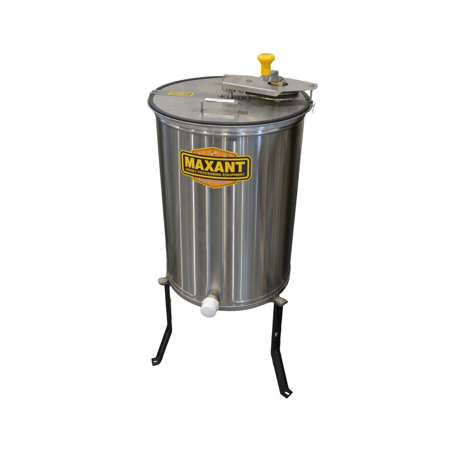 A metal extractor with Maxant branding and legs on a white background