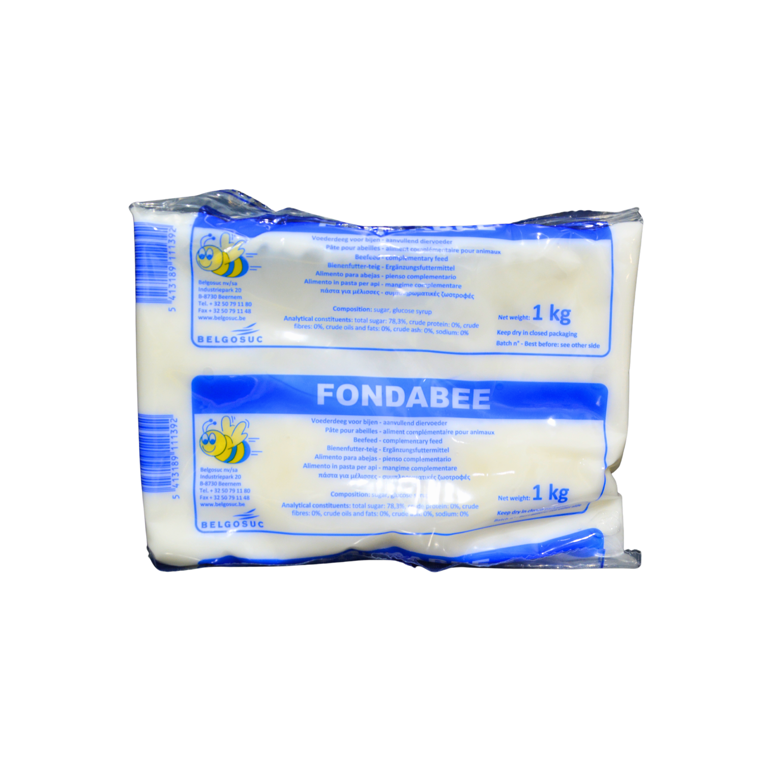 A close-up view of a package of Fondabee. 