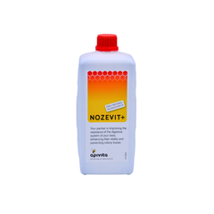 Nozevit+ bottle with a red cap on a white background