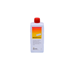 Nozevit+ bottle with red cap on a white background