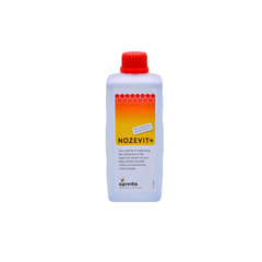 NOZEVIT+ bottle with a red cap on a white background