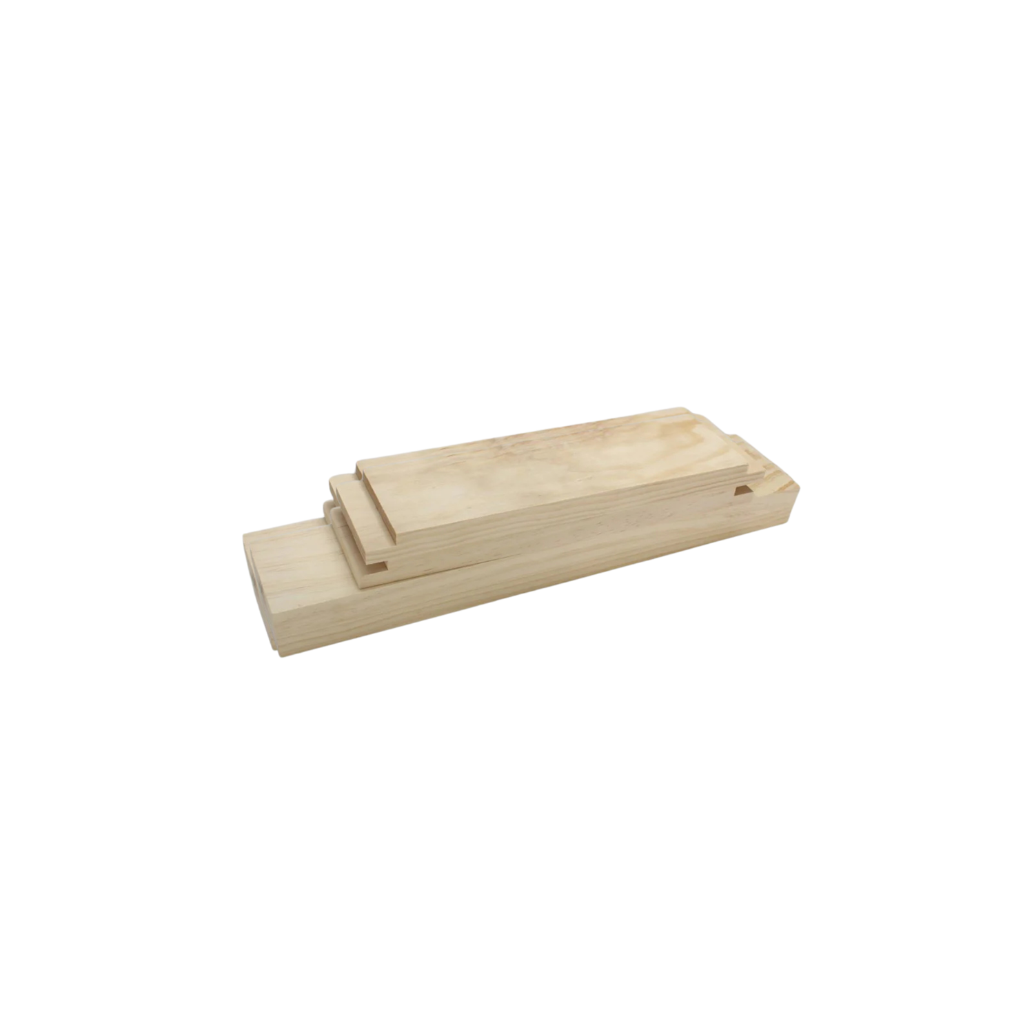 Set of wooden blocks on a white background