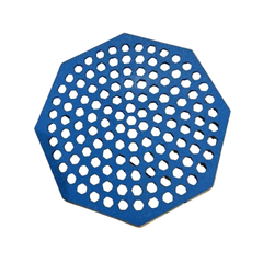Blue octagonal perforated bee pontoon on a white background