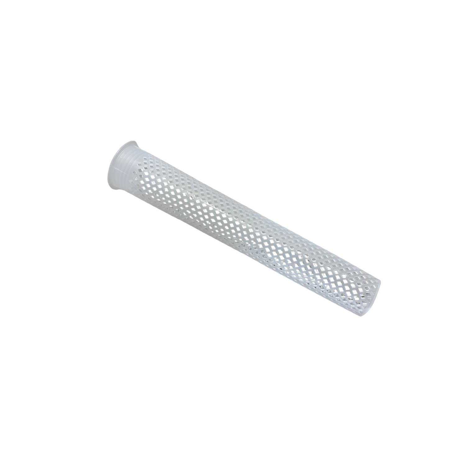 White perforated tube on a white background