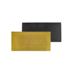 Two Ritecell plastic waxed foundations, one yellow and one black, on a white background