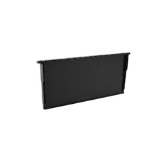 A black plastic frame and foundation on a white background